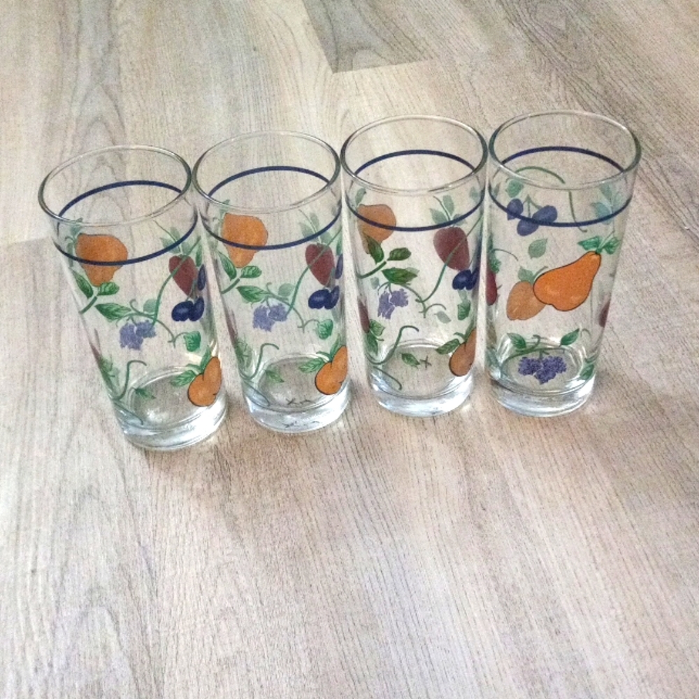 4 Princess House Garden Crystal Glasses